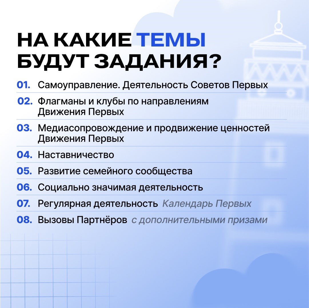 Конкурса первичных отделений Движения Первых - на какие темы будут задания Конкурса первичных отделений Движения Первых - на какие темы будут задания